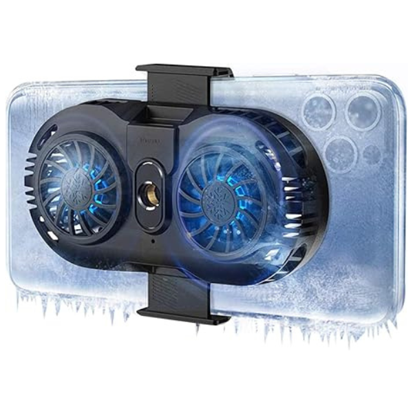 Top 5 mobile phone cooling fans for gamers in 2025, including Black Shark FunCooler 5, Neveika dual cooling fan, YANISM with temperature display, ACEDAYS RGB cooler, and CHONCHOW magnetic cooler for large devices.