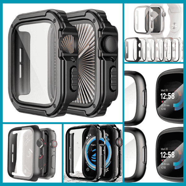 Top 5 smartwatch case cover options in 2025, featuring Misxi hard and waterproof Apple Watch cases, QCKANLJ 6-pack, Suoman TPU bumper, and Adepoy rugged case for Fitbit and Apple Watch
