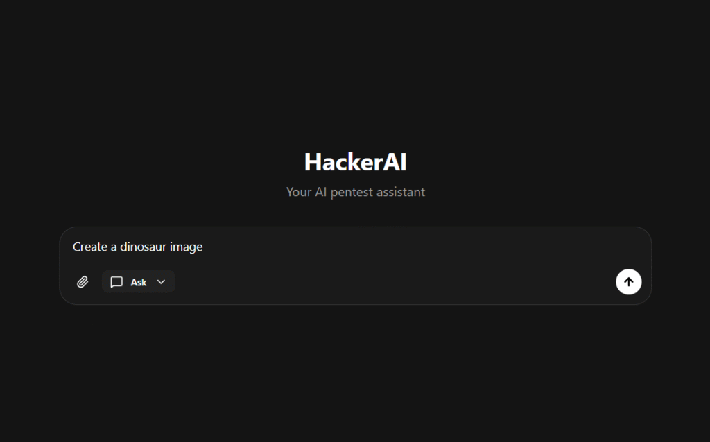 HackerAI AI assistant dashboard interface