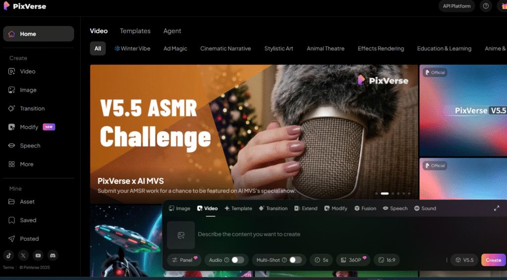 PixVerse AI video creation platform Trending website