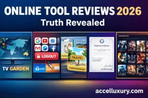 Online tool reviews 2026 thumbnail featuring popular websites and Accelluxury.com