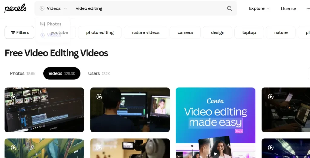 Pexels free stock videos from trending video editing websites for content creators