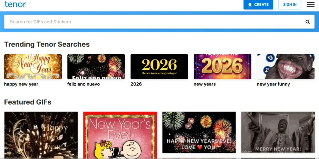 Tenor GIF animations from trending video editing websites used by content creators