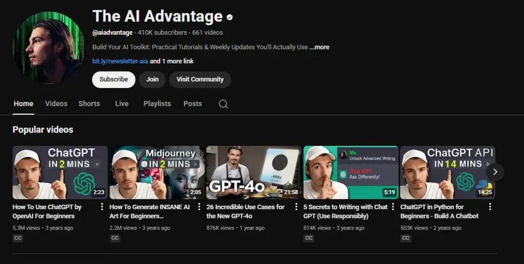 The AI Advantage showing AI workflows